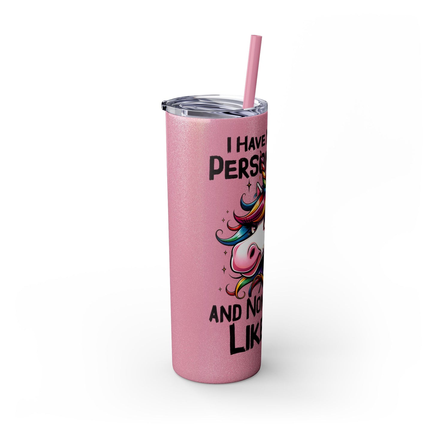 Multiple Personalities Skinny Tumbler with Straw, 20oz
