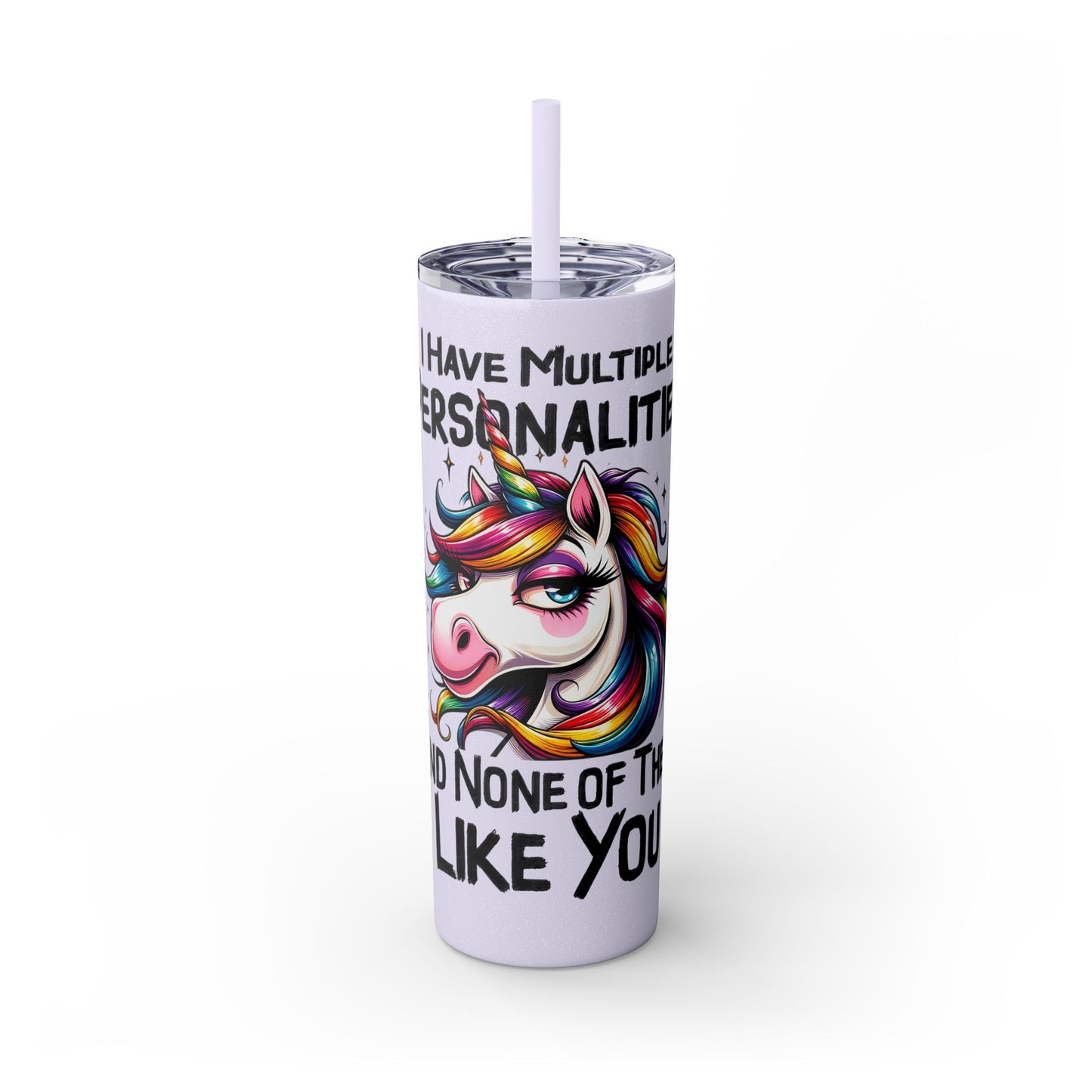 Multiple Personalities Skinny Tumbler with Straw, 20oz