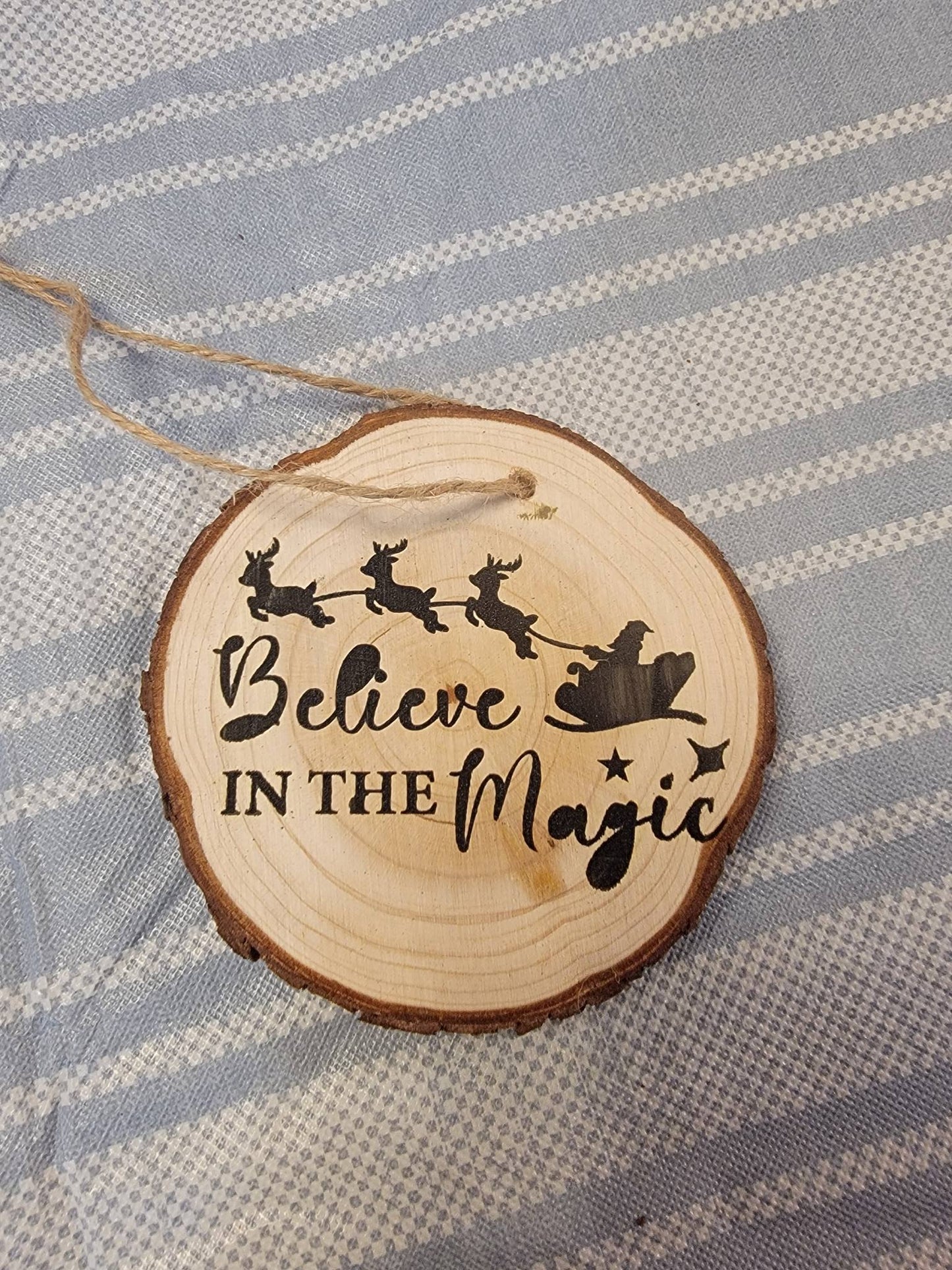 Believe in the Magic Ornament – Rustic Wood Christmas Décor