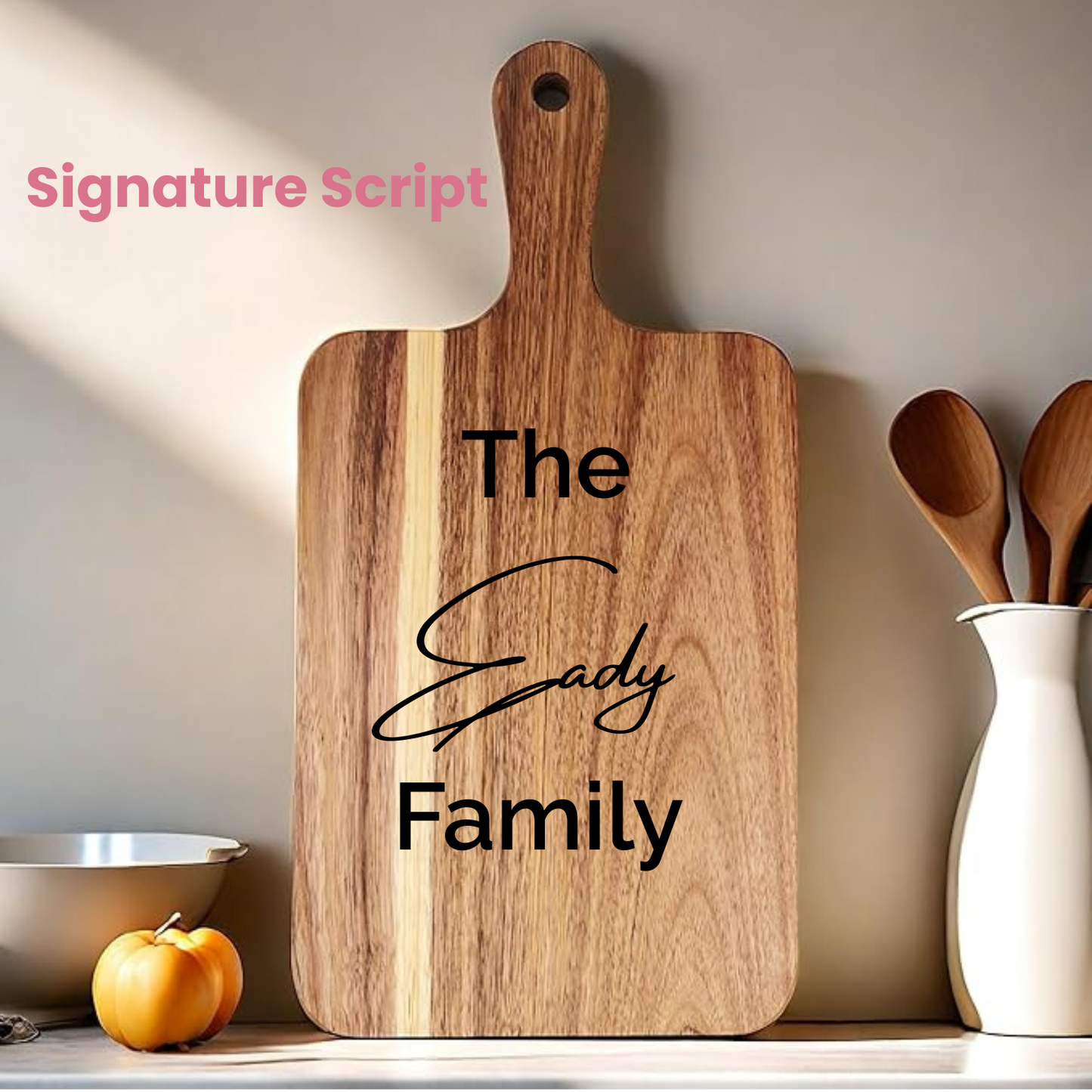 Personalized Family Name Wood-Burned Cutting Board – Custom Gift | Tay’s Vinyl