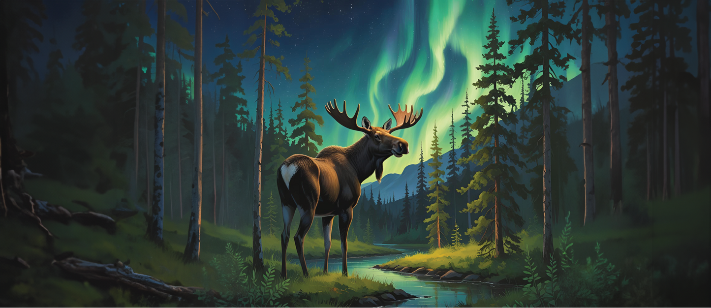 Majestic Moose Under the Northern Lights Ceramic Mug | Tay’s Vinyl