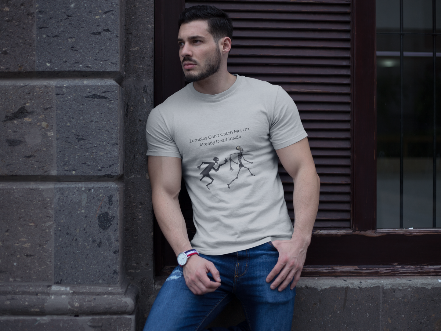 Zombies Can’t Catch Me T-Shirt | Funny Dead Inside Tee