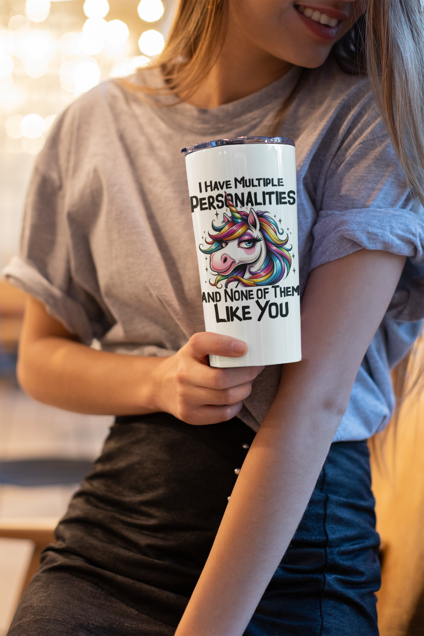Multiple Personalities Skinny Tumbler – Funny Mood-Themed 20oz Cup | Tay’s Vinyl