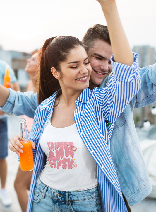Tanned and Tipsy Tank Top – Funny Summer Graphic Shirt | Tay’s Vinyl