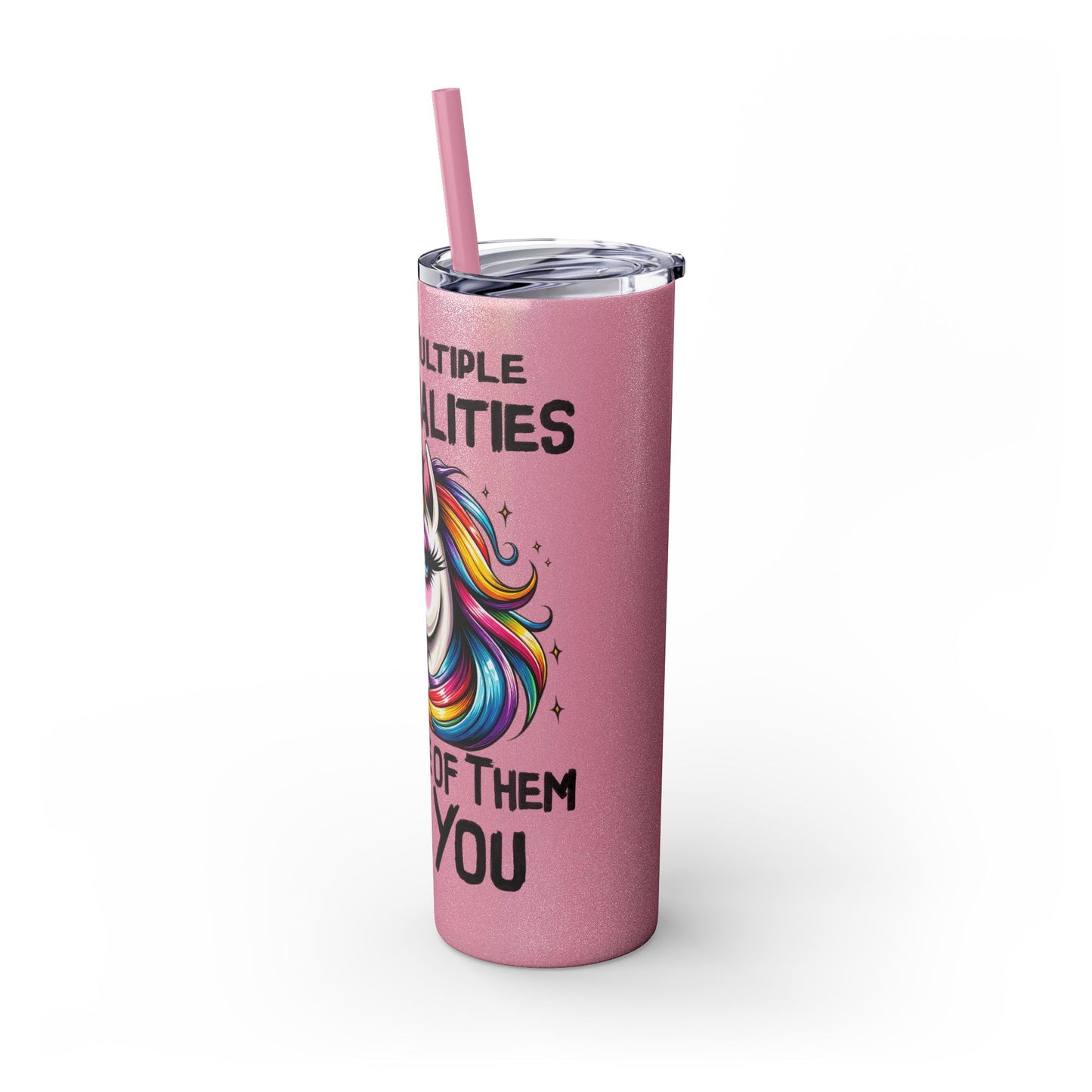 Multiple Personalities Skinny Tumbler with Straw, 20oz