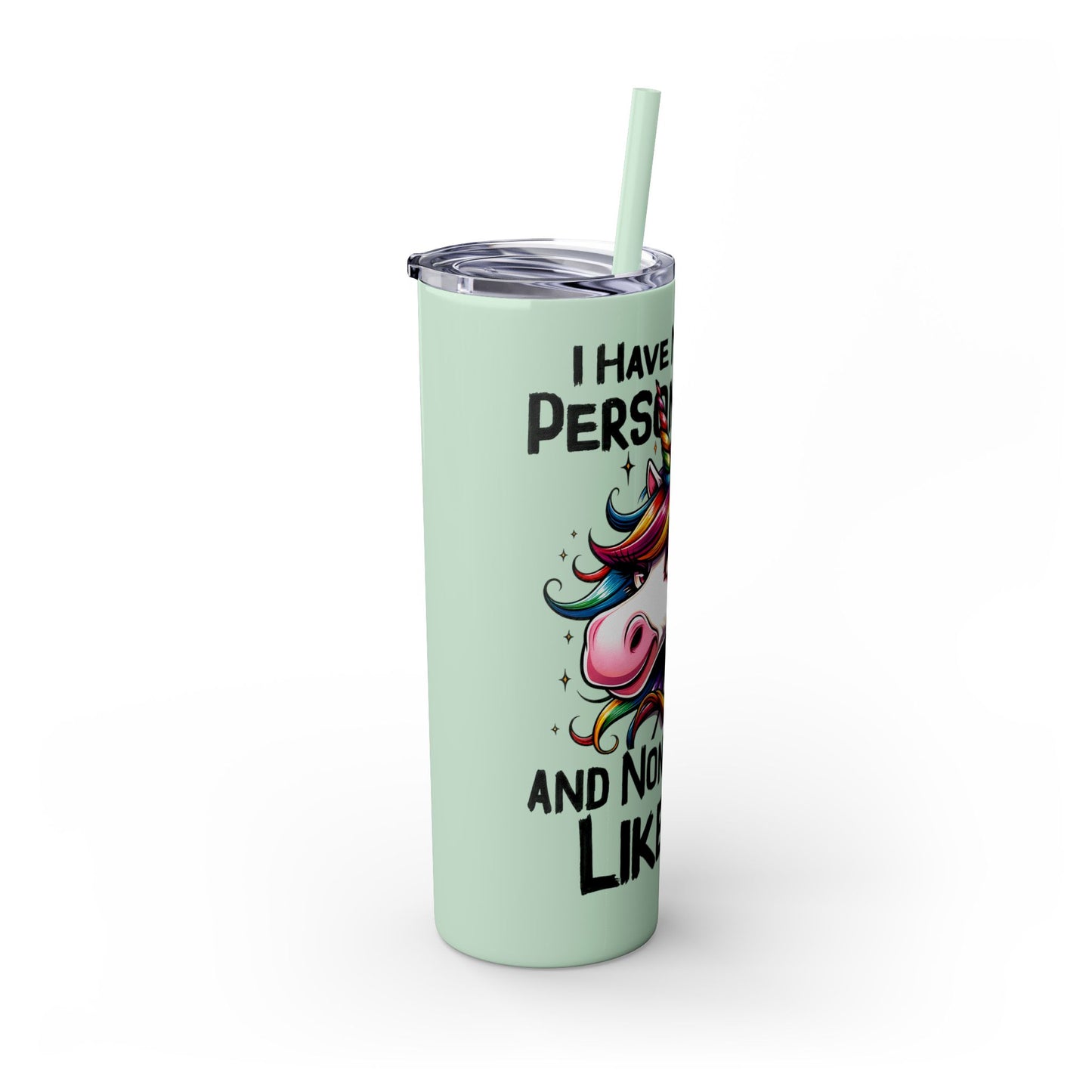 Multiple Personalities Skinny Tumbler with Straw, 20oz