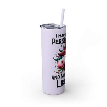 Multiple Personalities Skinny Tumbler with Straw, 20oz