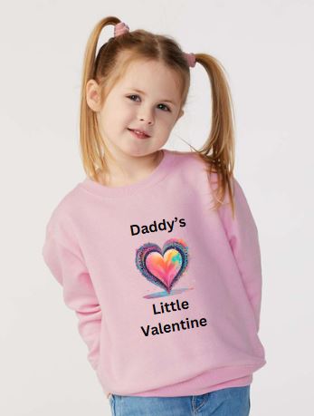 Daddy’s Little Valentine Pink Toddler Sweatshirt