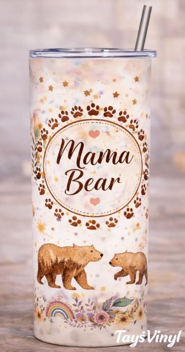 Mama Bear Tumbler – 20oz Stainless Steel Insulated Mom Cup