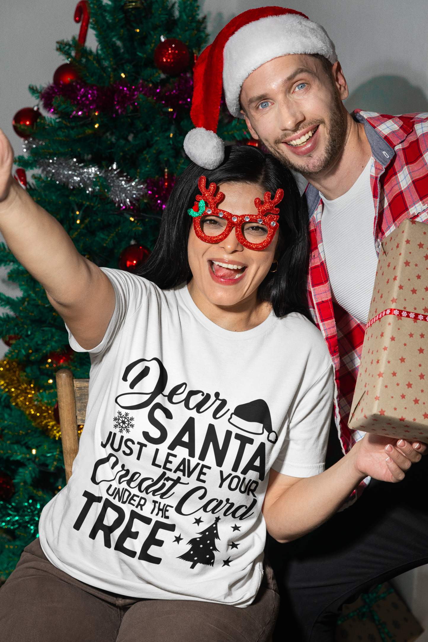 Dear Santa Credit Card T-Shirt | Funny Christmas Tee for Holiday Cheer