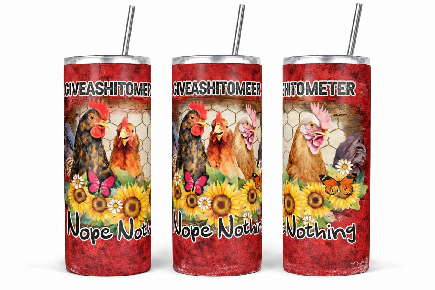 Giveashitometer Skinny Tumbler - Funny Mood- Themed 20oz | Tay’s Vinyl