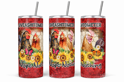 Giveashitometer Skinny Tumbler - Funny Mood- Themed 20oz | Tay’s Vinyl