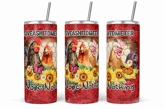 Giveashitometer Skinny Tumbler - Funny Mood- Themed 20oz | Tay’s Vinyl