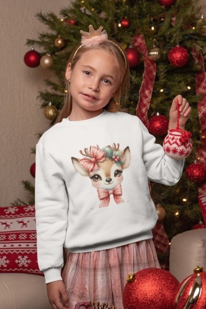 Kids’ Reindeer Holiday Sweatshirt | Adorable Christmas Crewneck